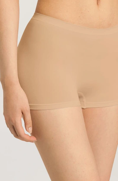 Shop Hanro Touch Feel High Waist Boyshorts In Beige