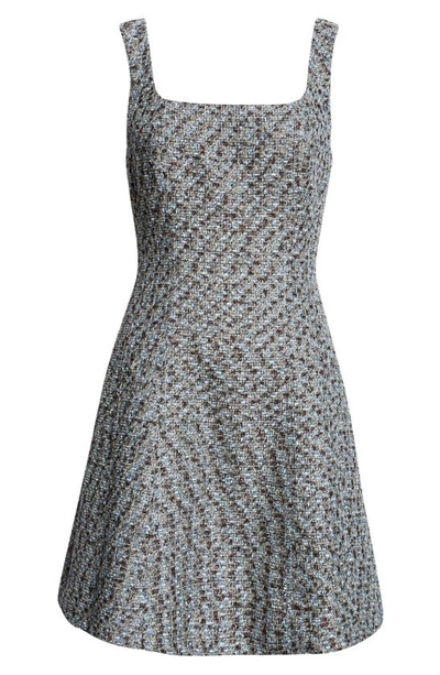 Shop Veronica Beard Delphine Tweed Fit & Flare Minidress In Silver Multi