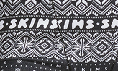 Shop Skims Logo Plush Leggings In Onyx Fairisle