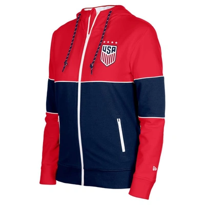 Shop 5th And Ocean By New Era 5th & Ocean By New Era Navy Uswnt Active Stretch Fleece Full-zip Hoodie Jacket