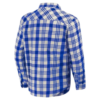 Shop Darius Rucker Collection By Fanatics Royal Chicago Cubs Plaid Flannel Button-up Shirt
