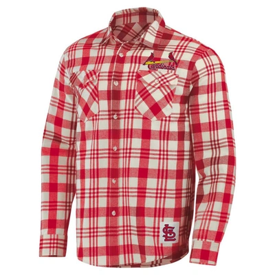 Shop Darius Rucker Collection By Fanatics Red St. Louis Cardinals Plaid Flannel Button-up Shirt