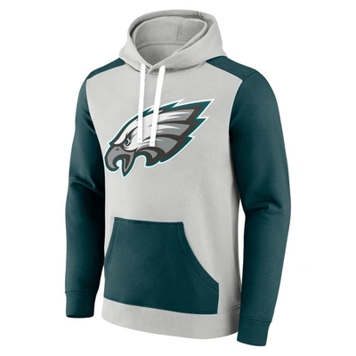 Shop Fanatics Branded Silver/green Philadelphia Eagles Big & Tall Team Fleece Pullover Hoodie