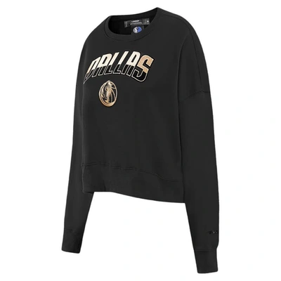 Shop Pro Standard Black Dallas Mavericks Glam Cropped Pullover Sweatshirt