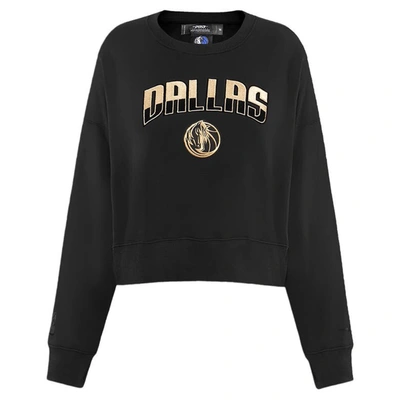 Shop Pro Standard Black Dallas Mavericks Glam Cropped Pullover Sweatshirt
