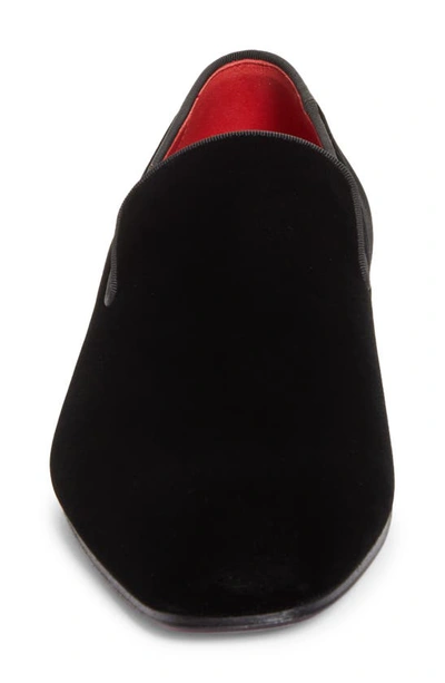 Shop Christian Louboutin Dandyrocks Velvet Loafer In J323 Black/ Lin Loubi