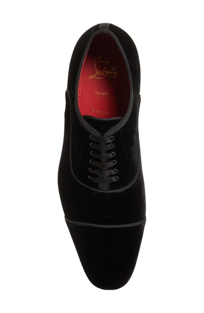 Shop Christian Louboutin Greggyrocks Velvet Oxford In J323 Black/ Lin Loubi