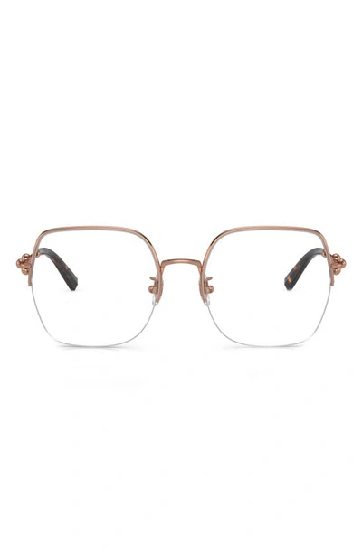 Shop Tiffany & Co 56mm Square Optical Glasses In Rose Gold