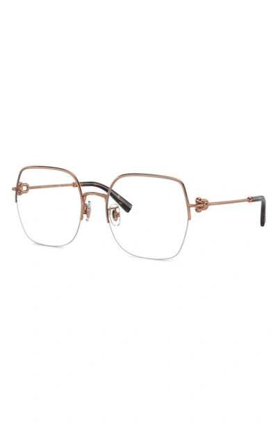 Shop Tiffany & Co 56mm Square Optical Glasses In Rose Gold