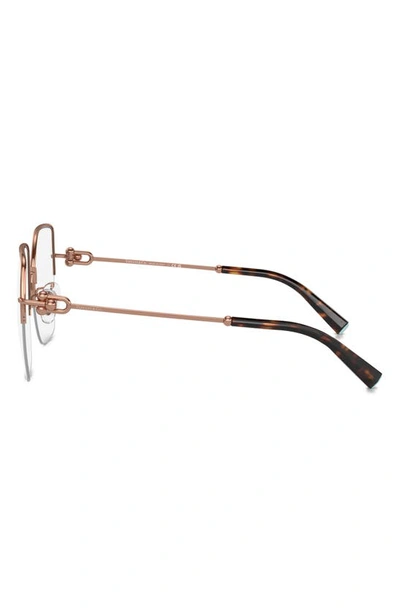 Shop Tiffany & Co 56mm Square Optical Glasses In Rose Gold
