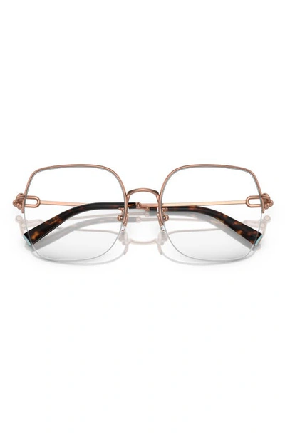 Shop Tiffany & Co 56mm Square Optical Glasses In Rose Gold