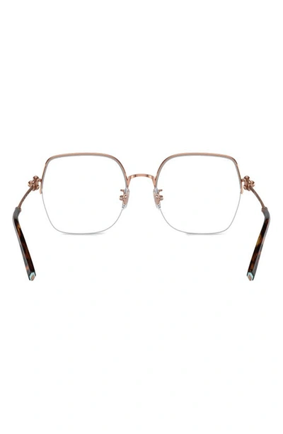 Shop Tiffany & Co 56mm Square Optical Glasses In Rose Gold