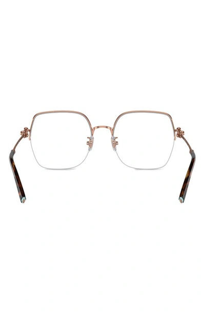 Tiffany & Co 56mm Square Optical Glasses In Rose Gold