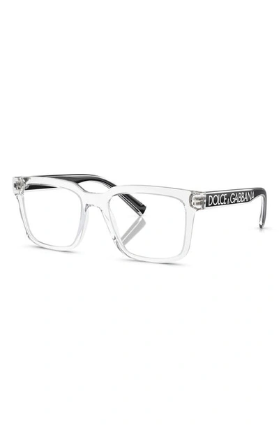 Shop Dolce & Gabbana 50mm Square Optical Glasses In Crystal