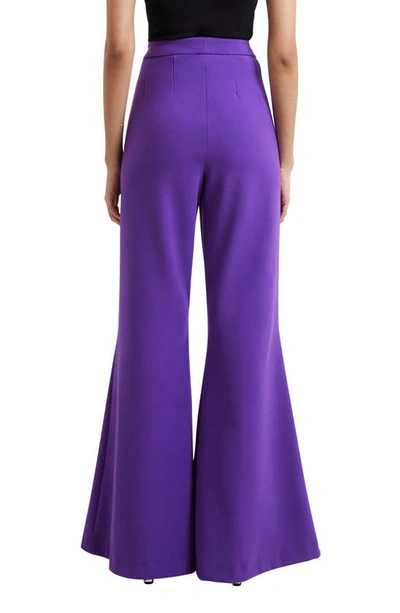 Shop French Connection Whisper High Waist Flare Pants In Cobalt Violet