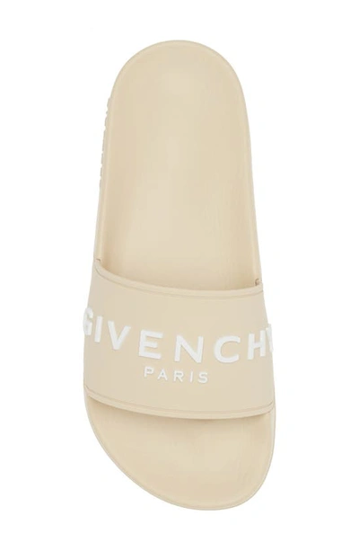 Shop Givenchy Logo Slide Sandal In Light Beige