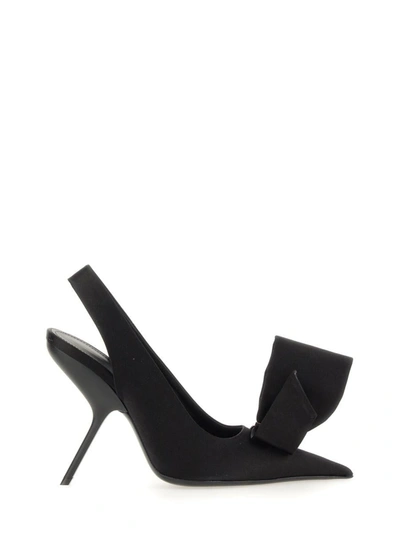 Shop Ferragamo Sandal With Asymmetrical Bow In Black