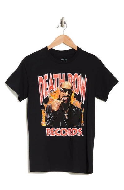 Shop Death Row Records Snoop Dogg Flames Graphic T-shirt In Black