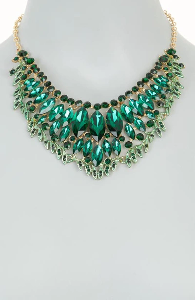 Shop Tasha Marquise Crystal Collar Necklace In Emerald