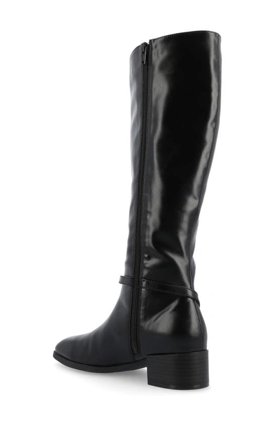 Journee Collection Wide Width Extra Wide Calf Womens Romilly Tru Comfort Foam Stacked Block Heel Round Toe Boots In Black