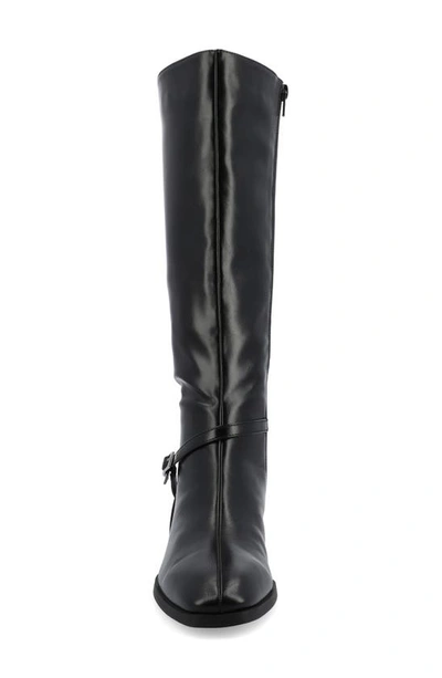 Journee Collection Wide Width Extra Wide Calf Womens Romilly Tru Comfort Foam Stacked Block Heel Round Toe Boots In Black