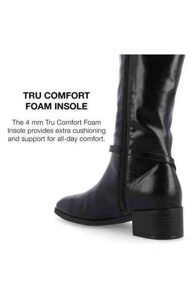 Journee Collection Wide Width Extra Wide Calf Womens Romilly Tru Comfort Foam Stacked Block Heel Round Toe Boots In Black