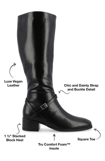 Journee Collection Wide Width Extra Wide Calf Womens Romilly Tru Comfort Foam Stacked Block Heel Round Toe Boots In Black