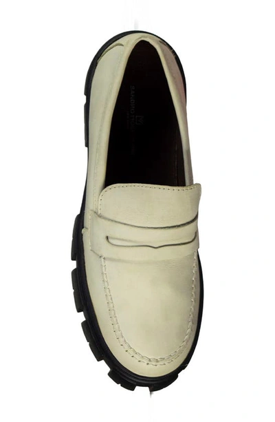 Shop Sandro Moscoloni Platform Penny Loafer In White