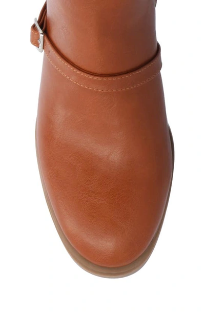 Journee Collection Elettra Tru Comfort Buckle Knee High Boot In Cognac