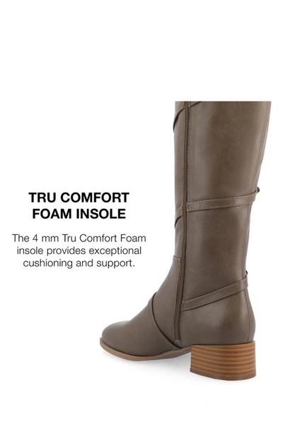Journee Collection Elettra Tru Comfort Buckle Knee High Boot In Taupe
