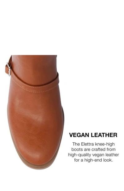 Journee Collection Elettra Tru Comfort Buckle Knee High Boot In Cognac