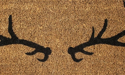 Shop Entryways Antlers Doormat In Black