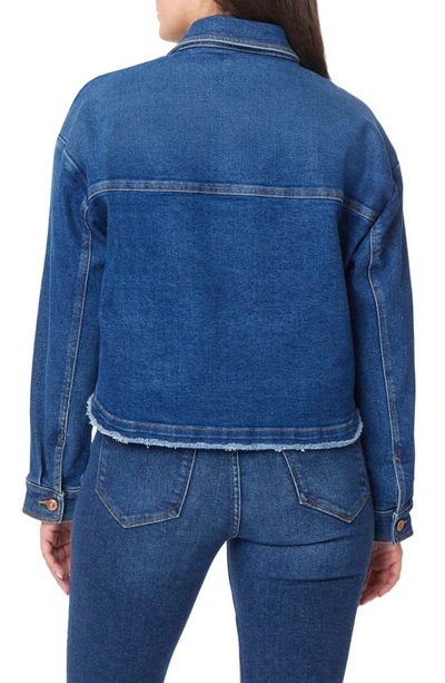 Shop Kensie Oversize Pocket Crop Denim Jacket In Lesina