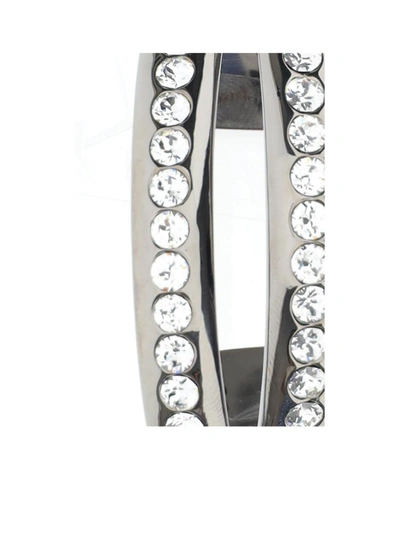Shop Amina Muaddi Bracelets In White Crystal Silver