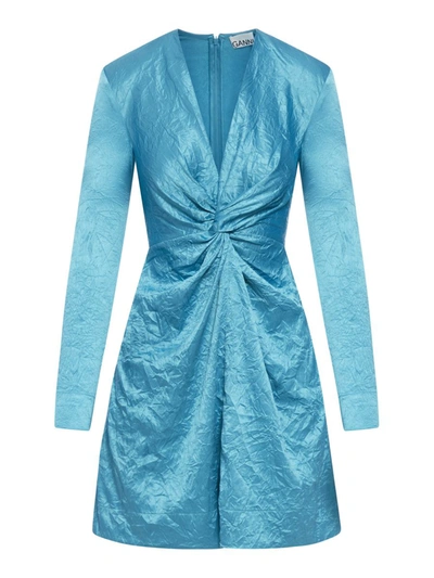 Shop Ganni Mini Dresses In Blue