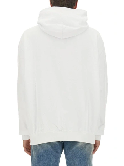 Shop Maison Margiela Sweatshirt With Logo In White