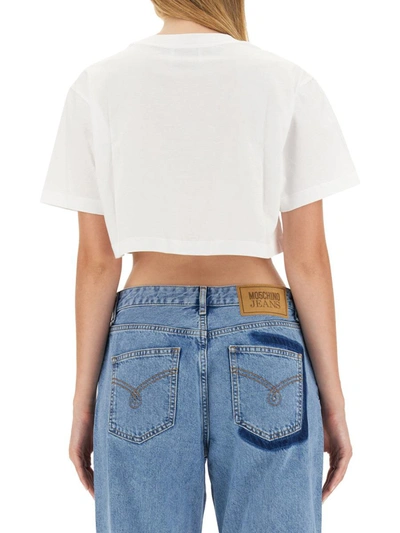 Shop Moschino Jeans T-shirt With Logo In White