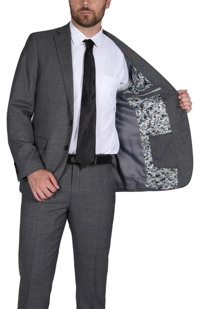 Cricketeer Birdseye Wool Blend Suit In Charcoal