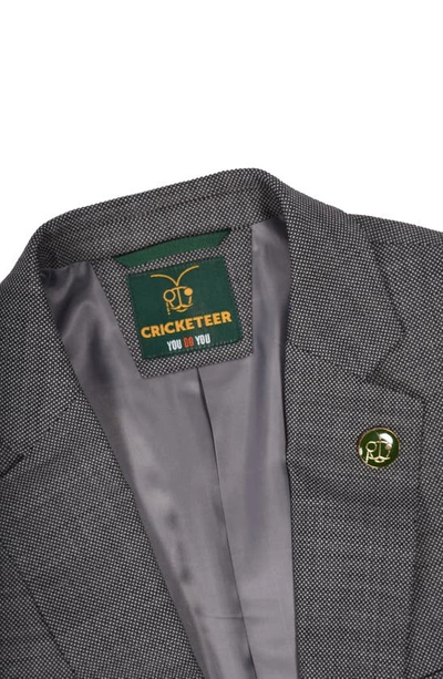 Cricketeer Birdseye Wool Blend Suit In Charcoal