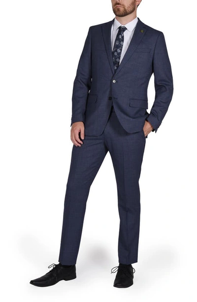 Cricketeer Birdseye Wool Blend Suit In Blue