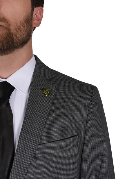 Cricketeer Birdseye Wool Blend Suit In Charcoal