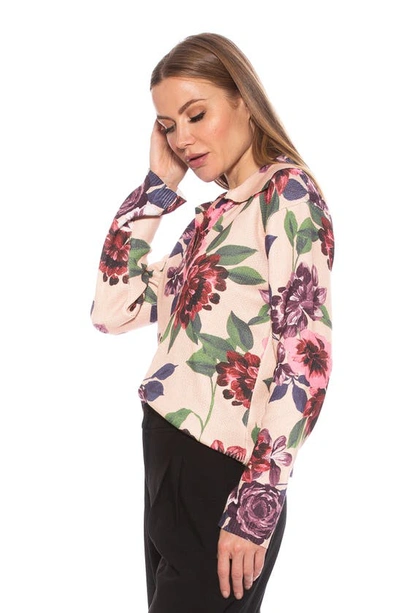 Alexia Admor Evander Retro Ruby Notch Neck Tunic Top In Beige Floral