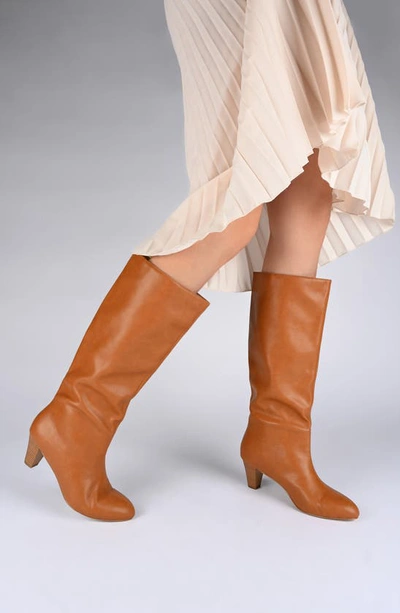 Journee Collection Jovey Tall Boots In Cognac