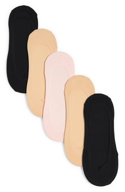 Nordstrom Rack 5-pack No-show Socks In Black -neutral Multi