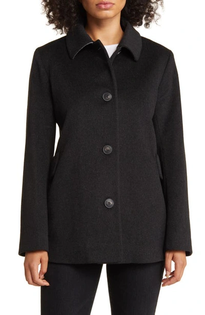 Shop Fleurette Keegan Single Breasted Wool Coat In Charcoal