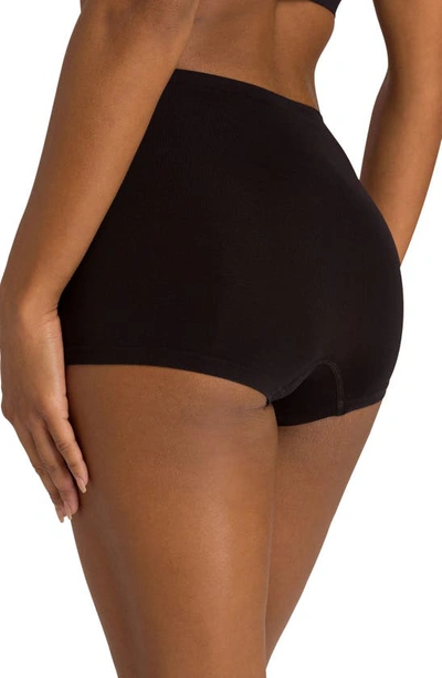 Shop Hanro Touch Feel High Waist Boyshorts In Black