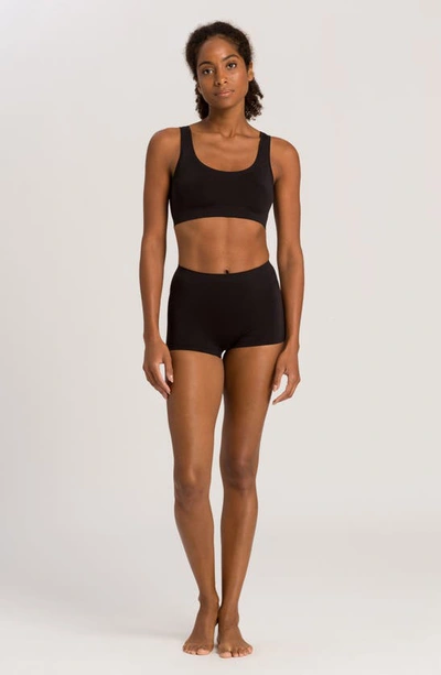 Shop Hanro Touch Feel High Waist Boyshorts In Black