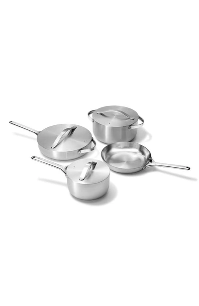 Shop Caraway Non-toxic Ceramic Non-stick 7-piece Cookware Set With Lid Storage In Stainless Steel