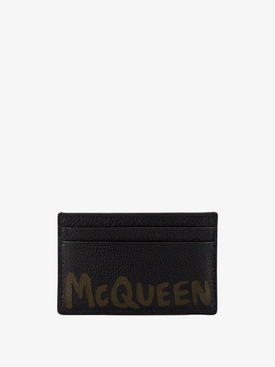 Shop Alexander Mcqueen Man Card Holder Man Black Wallets