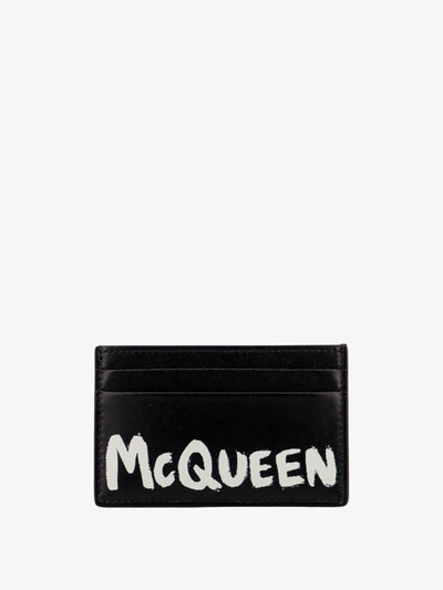 Shop Alexander Mcqueen Man Card Holder Man Black Wallets